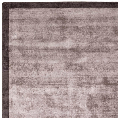 Blade Border Plain Viskose-Teppich – handgewebt, im Used-Look, hochglänzend, seidig weich, luxuriös