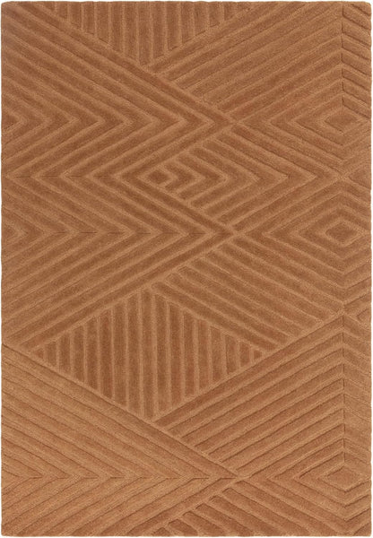 Hague Hand Made Wool Rug for Bedroom Dining Living Room Geometric Lines Tufted Modern Classic Soft Luxury Rug Desert Sand