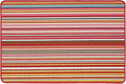 Waschbarer Läuferteppich, gestreift, mehrfarbig, hell – rutschfest, bunt, für Flur und Küche