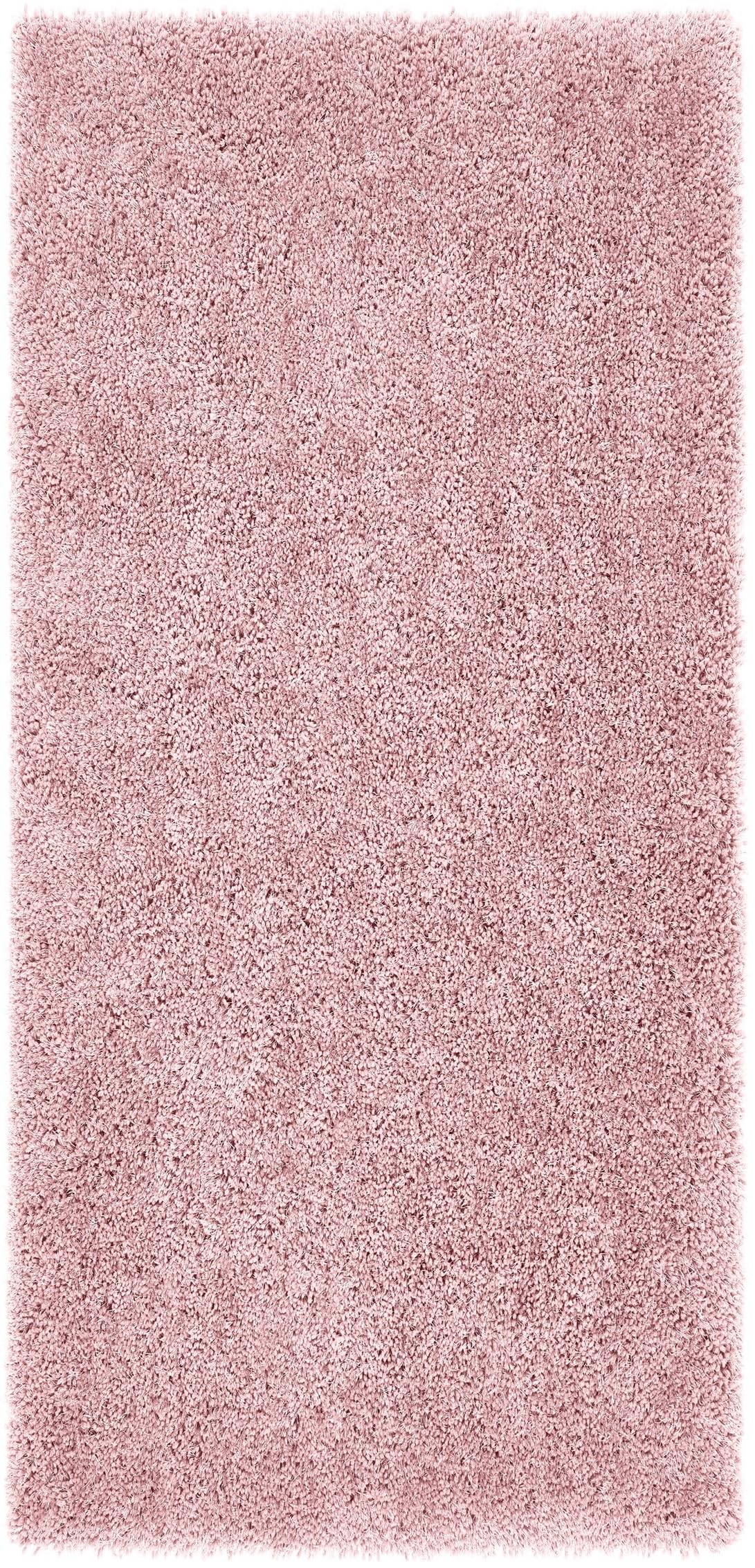 Hochfloriger Flurteppich für Schlafzimmer, Wohnzimmer, Nachttisch, flauschig, hochwertig, luxuriös, handgetuftet, seidig, einfarbig, weich, dicker Flor, fusselfrei, 67 x 200 cm (2'3" x 6'7")