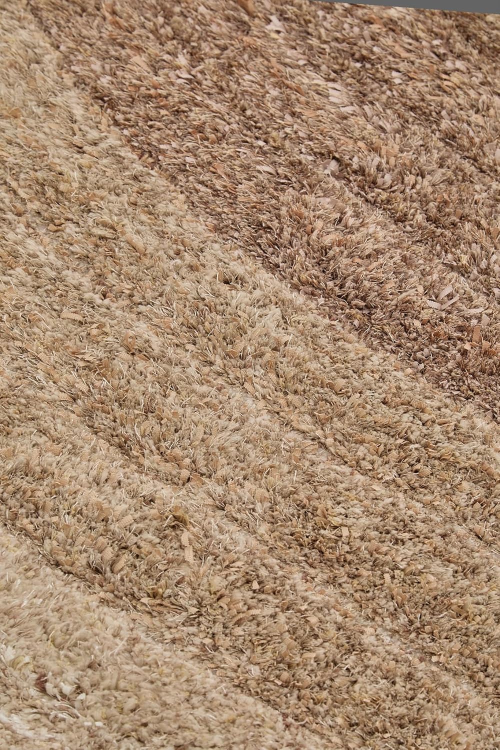 Lena Wave 3D Shaggy Rug – Mocha – 160x230 cm Soft Plush High Pile Carpet