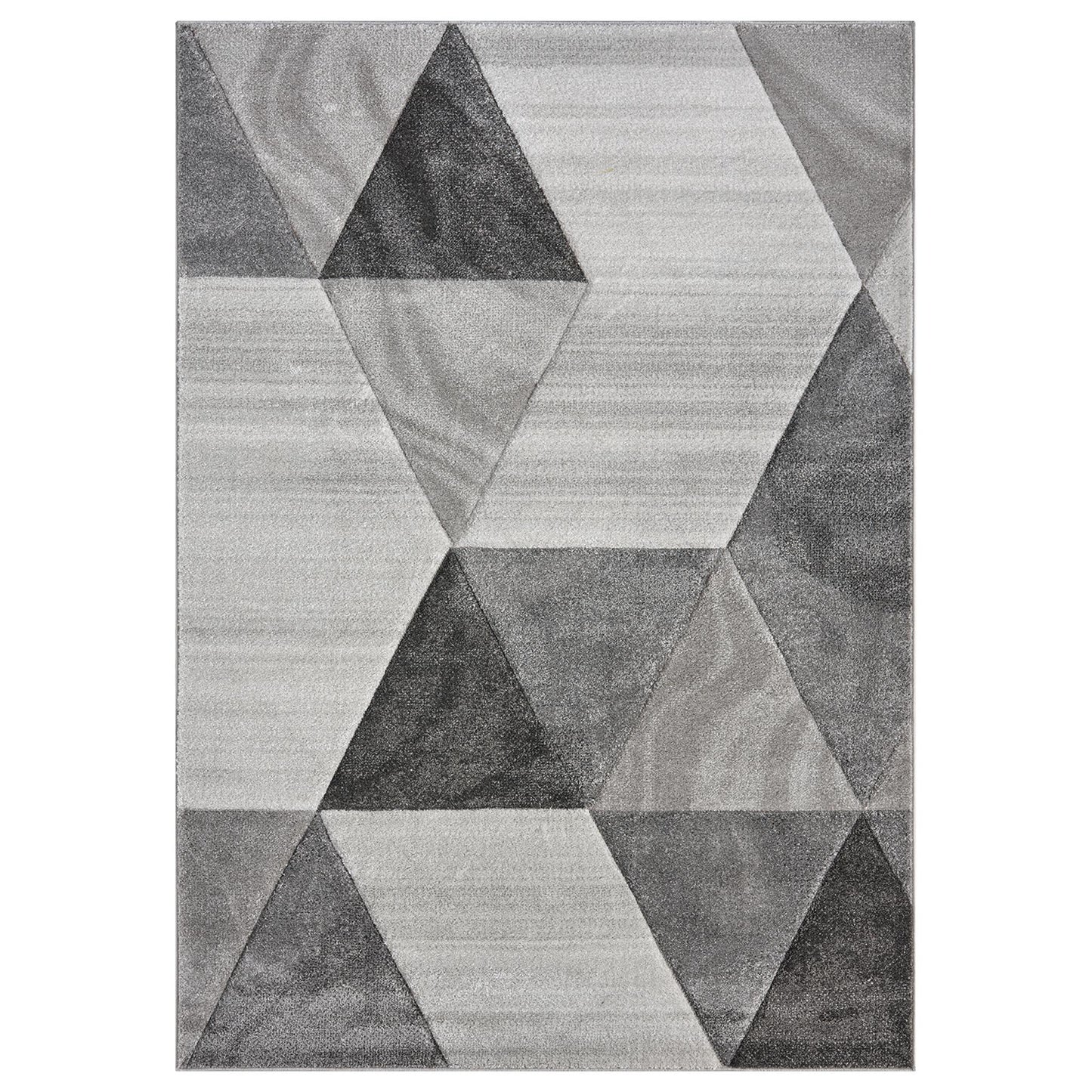 Orbit Boreal Geometric 3D Carved Grey Rug – Modern Soft Textured Polyester Carpet for Living Room, Bedroom, and Hallway