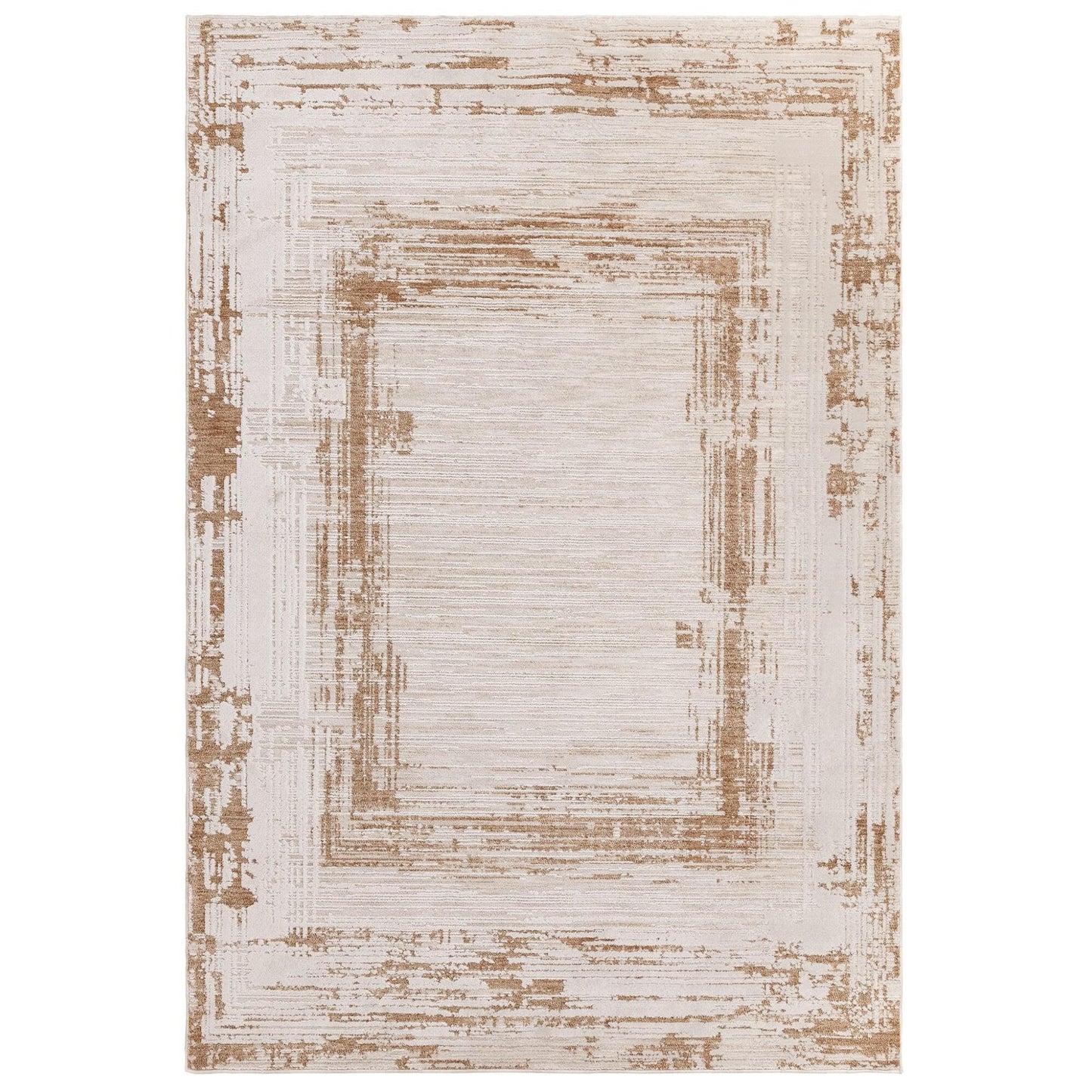 Anders AN05 Beige Natural – Bordered Abstract Shimmer and Timeless Boho Elegance