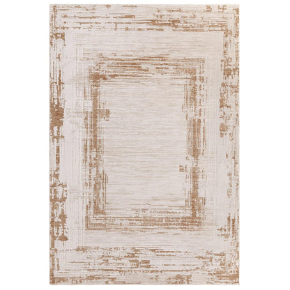 Anders AN05 Beige Natural – Bordered Abstract Shimmer and Timeless Boho Elegance