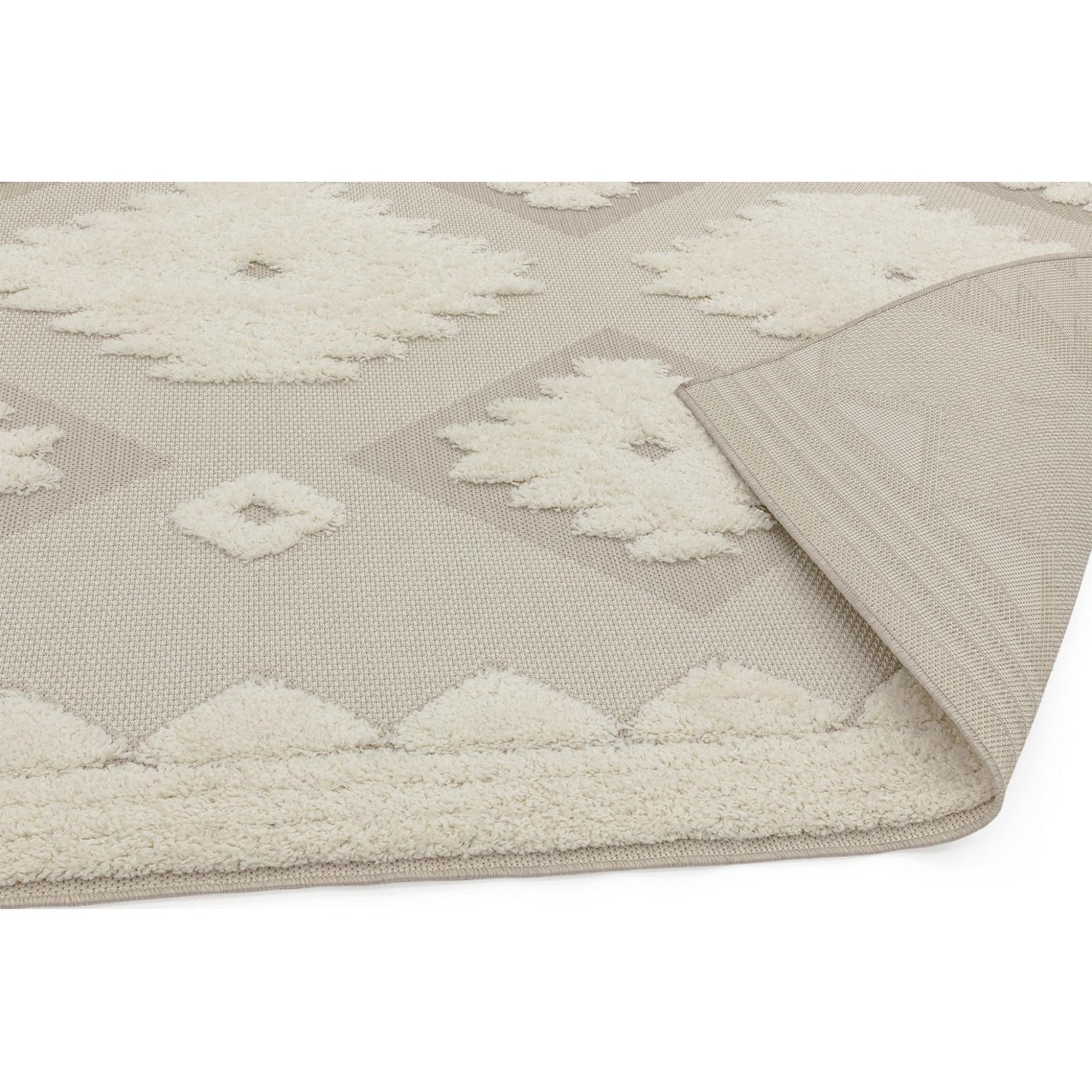The Monty MN02 Tribal Geometric Flatweave – Weatherproof Indoor & Outdoor Rug in Natural & Cream