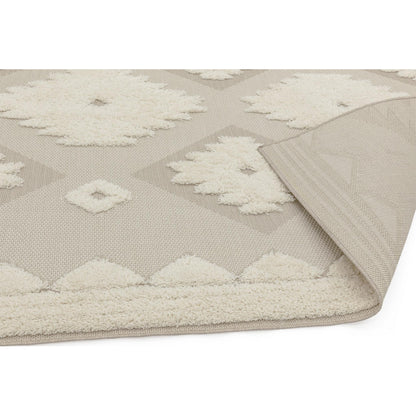 The Monty MN02 Tribal Geometric Flatweave – Weatherproof Indoor & Outdoor Rug in Natural & Cream