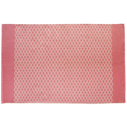 Hug Rug Woven Trellis Washable Indoor Outdoor Coral Pink