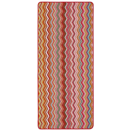 Waschbarer Läuferteppich Zig Zag Multi Bright – Rutschfeste, farbenfrohe Flur- und Küchenmatte