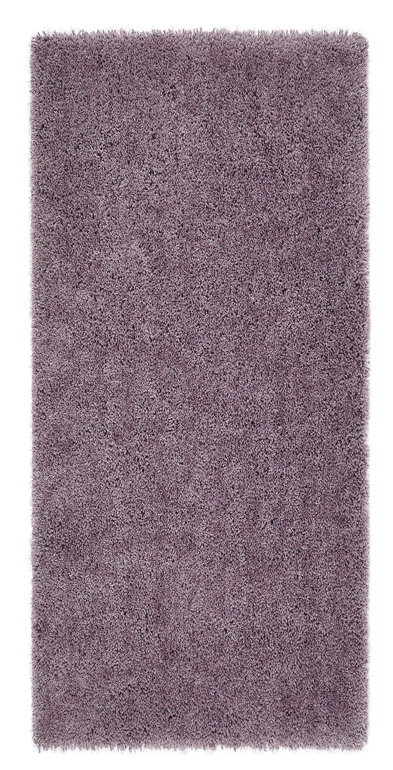 Hochfloriger Flurteppich für Schlafzimmer, Wohnzimmer, Nachttisch, flauschig, hochwertig, luxuriös, handgetuftet, seidig, einfarbig, weich, dicker Flor, fusselfrei, 67 x 200 cm (2'3" x 6'7")