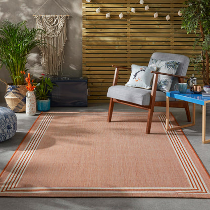 Outdoor-Teppich für Gartenterrasse, Balkon, Picknick, Veranda, Deck, Küche, Wohnzimmer, Campingmatten, Innen- und Außenbereich, gerahmter Teppichbereich, umrandet, TRZ02-Teppich