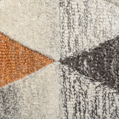 Moda Amari Geometrics Quality Soft 100% Wool Rug and Hallway Runner in Natural Multi