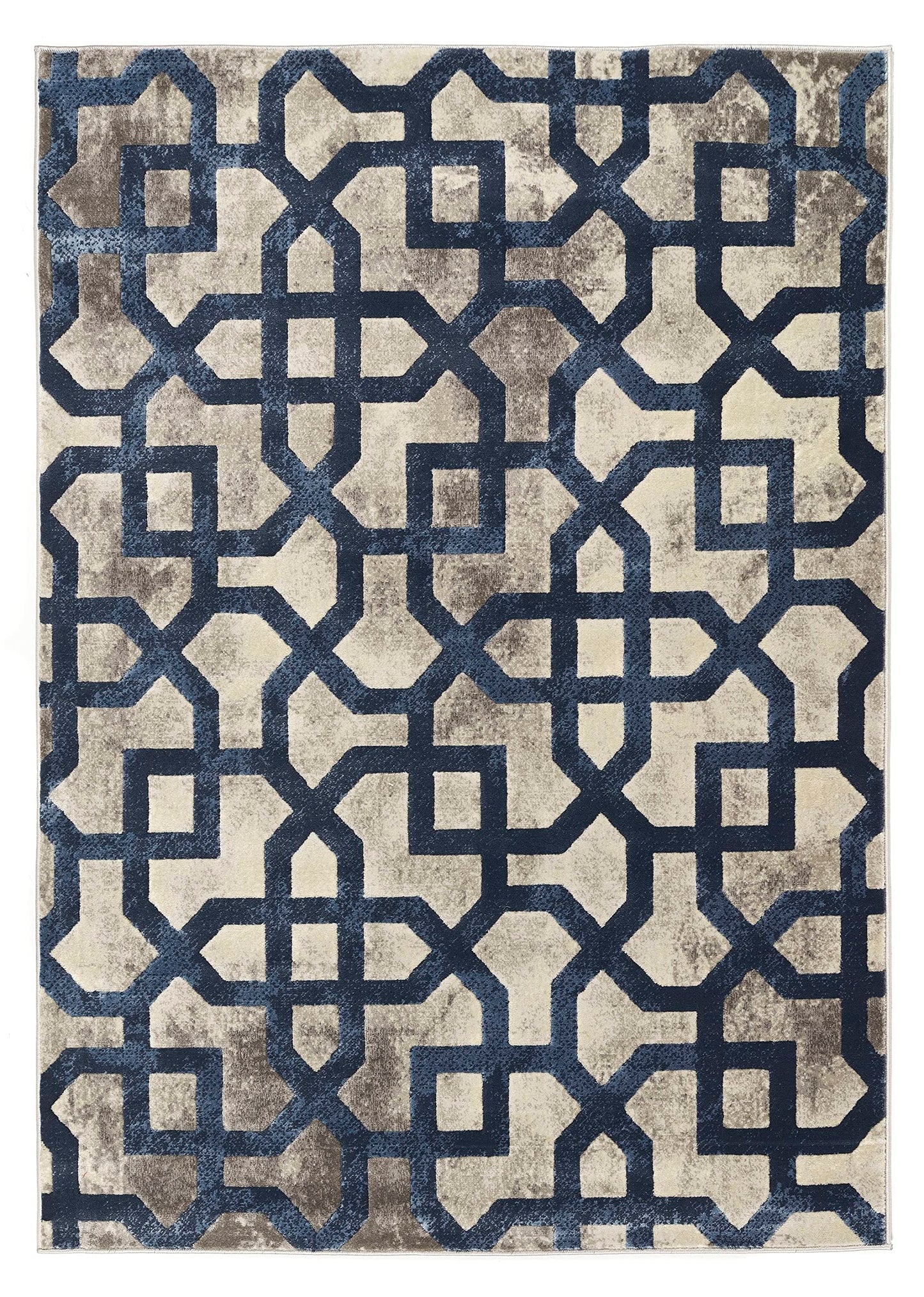 Avanti Luxus-Seidenteppich, marokkanisches geometrisches Fliesenmuster 