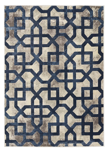Avanti Luxus-Seidenteppich, marokkanisches geometrisches Fliesenmuster 