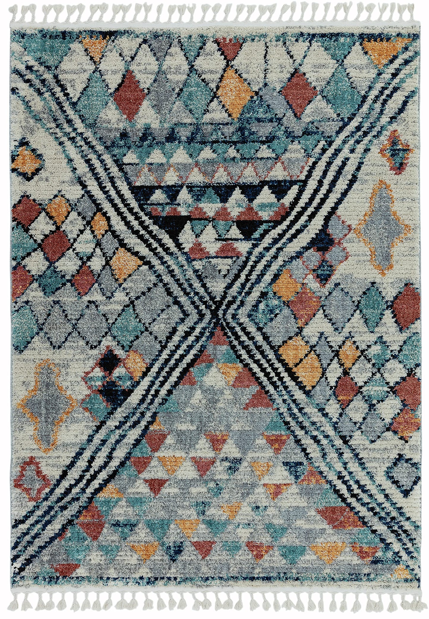 Cyrus CY09 Rug Nomadic Moroccan Berber Kilim Style with Fringes