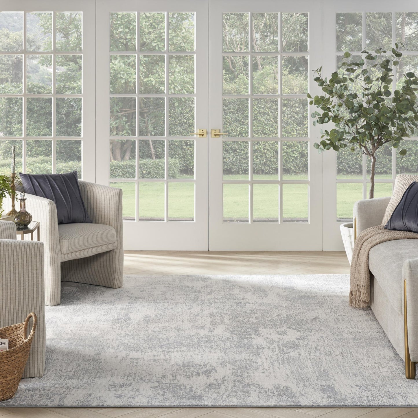 Exhale Rug for Living Room, Bedroom, Dining Room Modern Abstract Marble Distressed Look Soft Cosy Rug