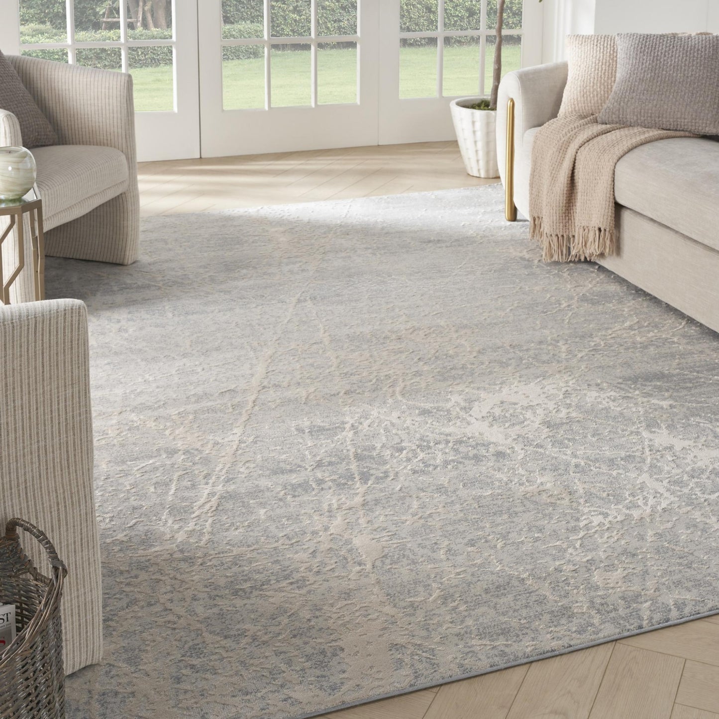 Exhale Rug for Living Room, Bedroom, Dining Room Modern Abstract Marble Distressed Look Soft Cosy Rug