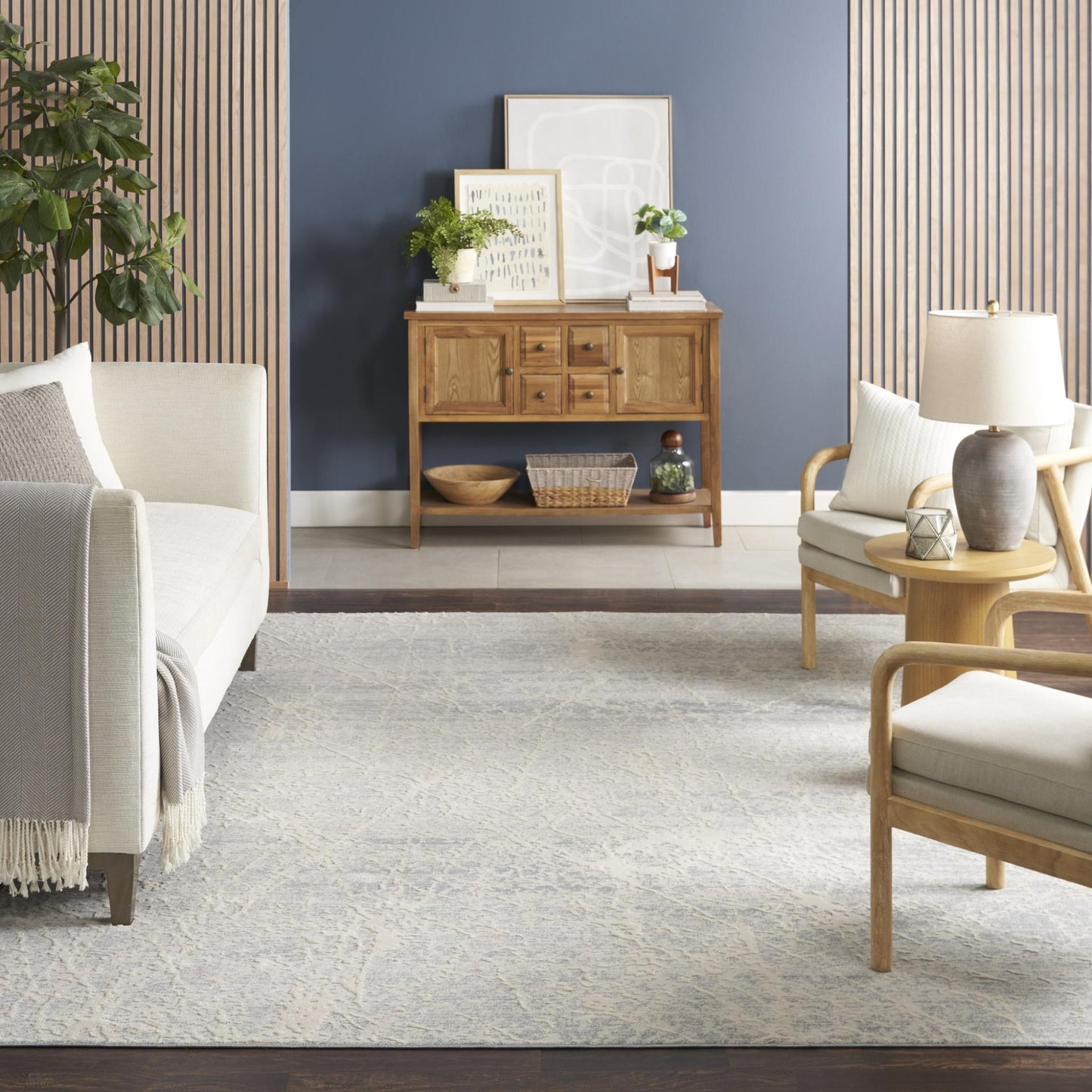 Exhale Rug for Living Room, Bedroom, Dining Room Modern Abstract Marble Distressed Look Soft Cosy Rug