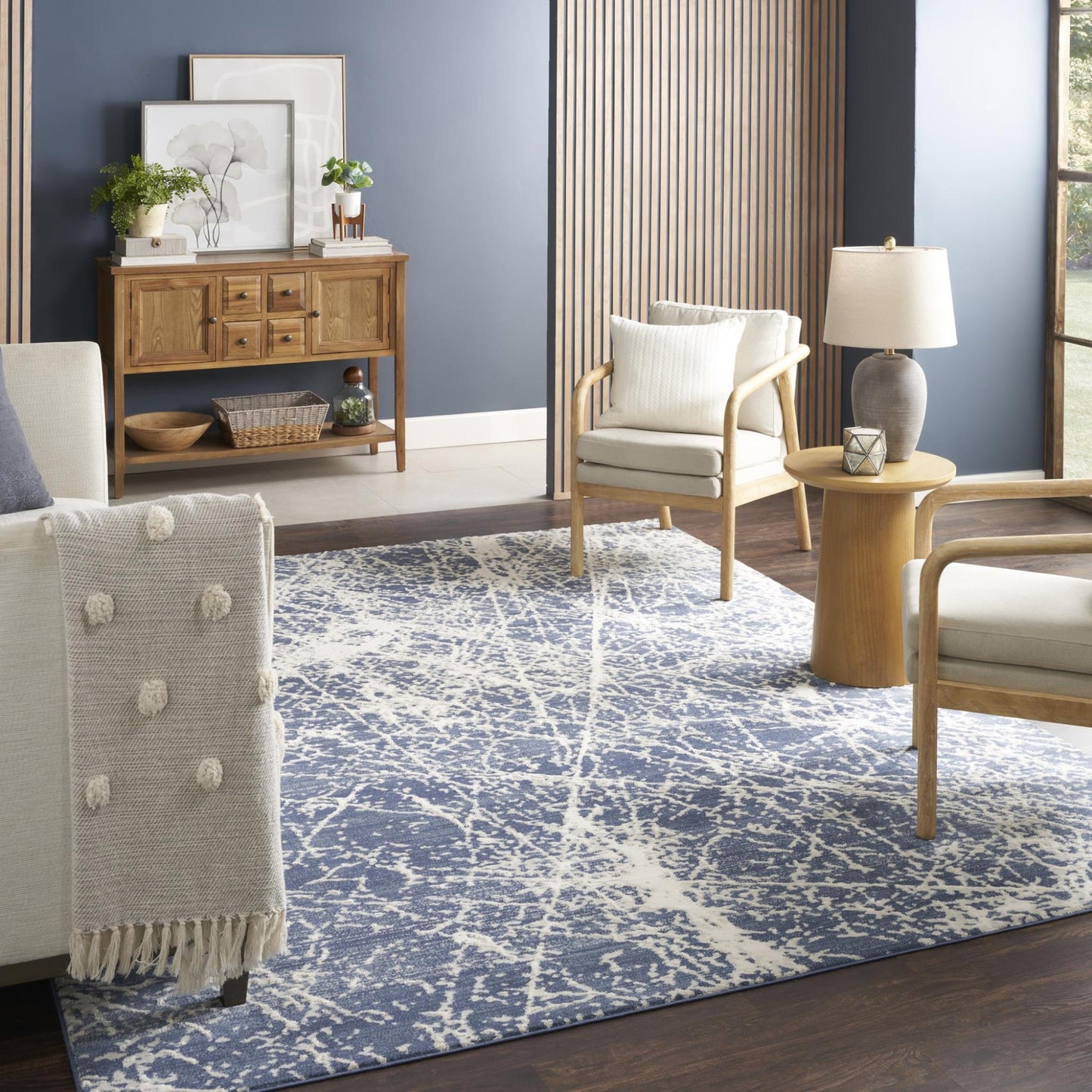 Exhale Rug for Living Room, Bedroom, Dining Room Modern Abstract Marble Distressed Look Soft Cosy Rug