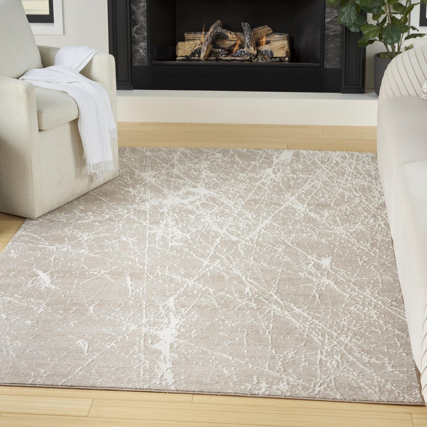 Exhale Rug for Living Room, Bedroom, Dining Room Modern Abstract Marble Distressed Look Soft Cosy Rug