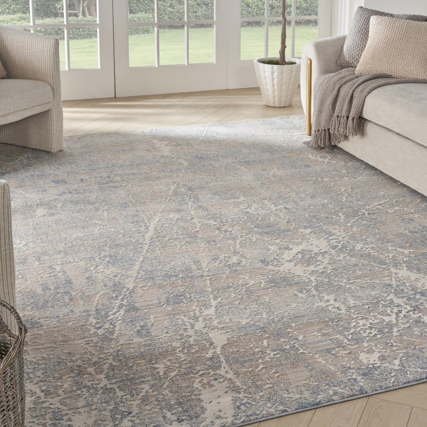 Exhale Rug for Living Room, Bedroom, Dining Room Modern Abstract Marble Distressed Look Soft Cosy Rug