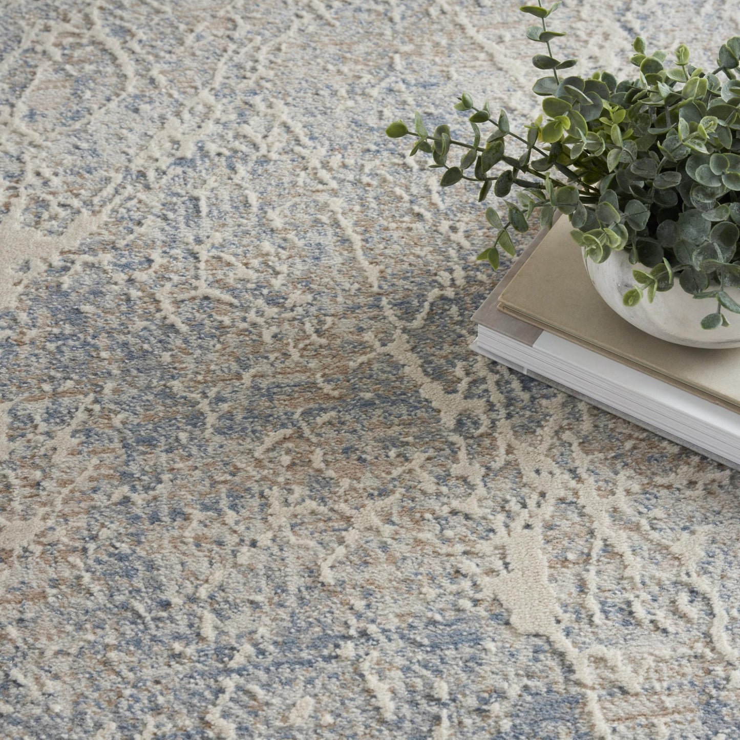 Exhale Rug for Living Room, Bedroom, Dining Room Modern Abstract Marble Distressed Look Soft Cosy Rug