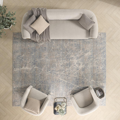 Exhale Rug for Living Room, Bedroom, Dining Room Modern Abstract Marble Distressed Look Soft Cosy Rug