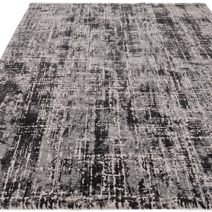 Kuza Abstract Modern Black Rug in Medium or Large Sizes