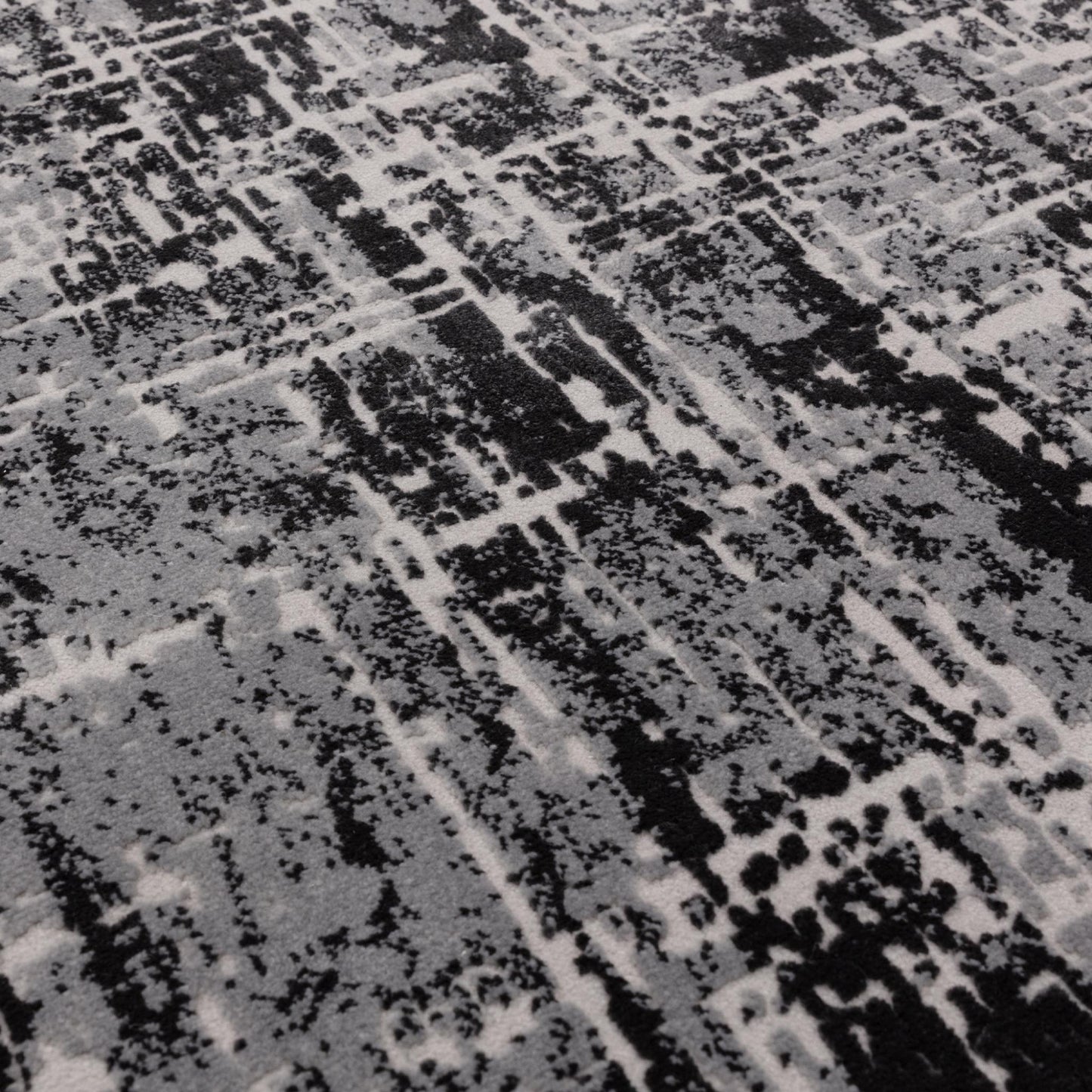 Kuza Abstract Modern Black Rug in Medium or Large Sizes