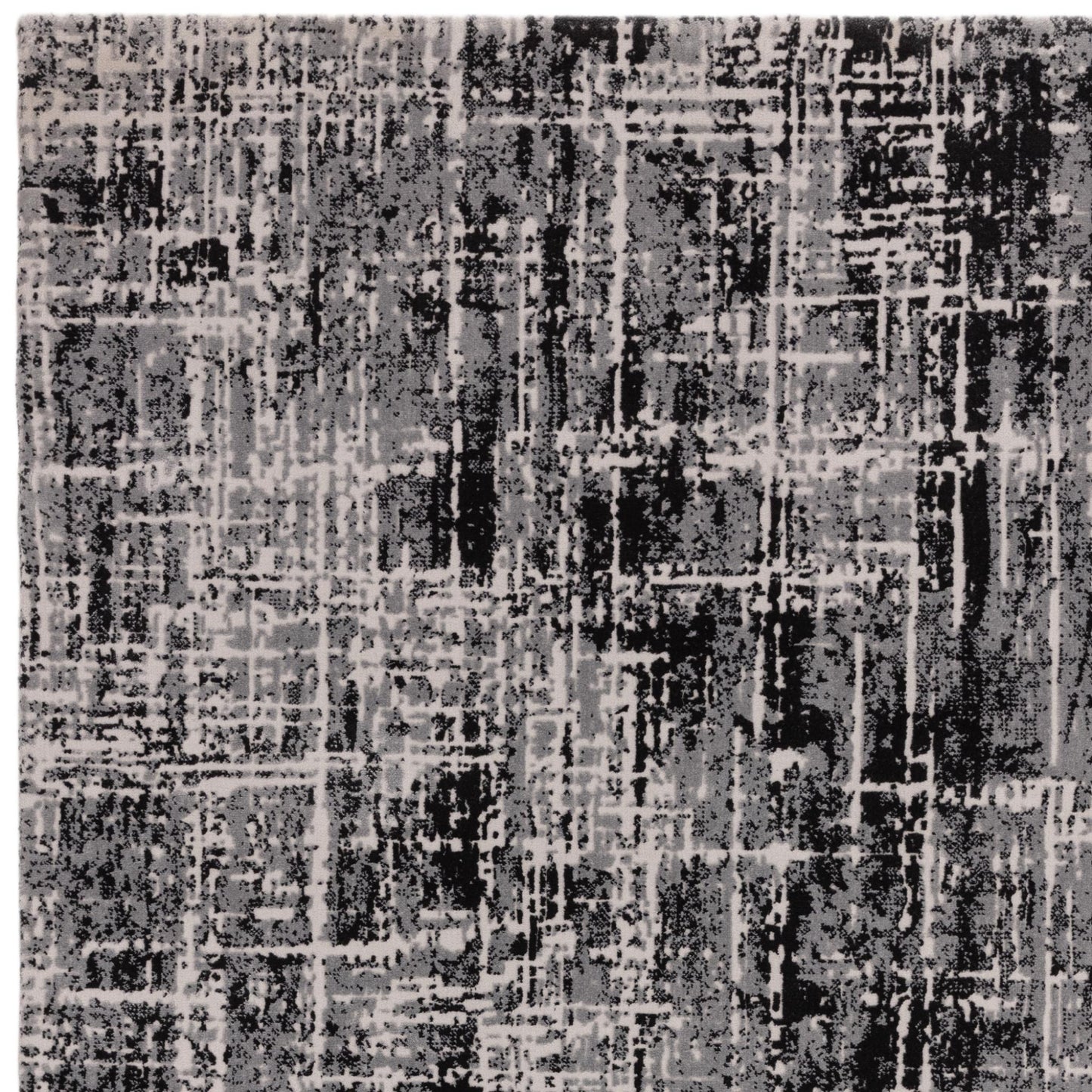 Kuza Abstract Modern Black Rug in Medium or Large Sizes