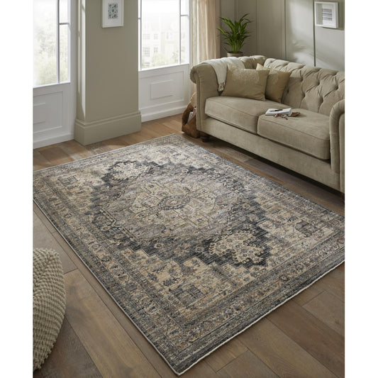 Legacy Traditional Classic Rug for Living Room, Bedroom, Lounge, Million Point Textured Bordered Oriental Soft Velvety Area Rug