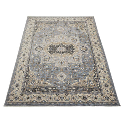 Traditioneller klassischer Teppich von Legacy für Wohnzimmer, Schlafzimmer, Lounge, orientalischer, weicher, samtiger Teppich mit Millionenpunktstruktur und Bordüre