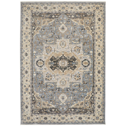 Traditioneller klassischer Teppich von Legacy für Wohnzimmer, Schlafzimmer, Lounge, orientalischer, weicher, samtiger Teppich mit Millionenpunktstruktur und Bordüre
