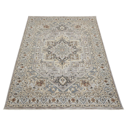 Traditioneller klassischer Teppich von Legacy für Wohnzimmer, Schlafzimmer, Lounge, orientalischer, weicher, samtiger Teppich mit Millionenpunktstruktur und Bordüre