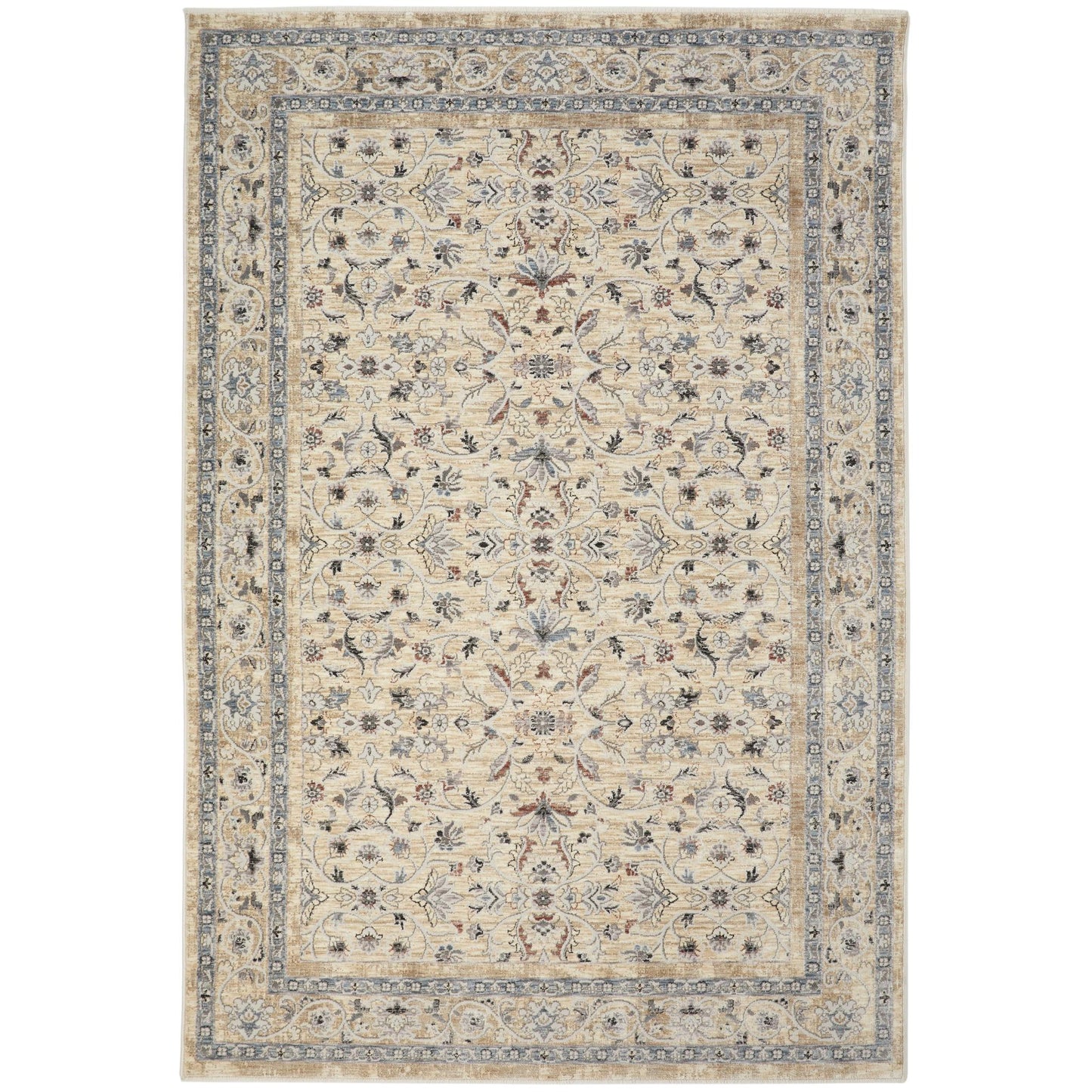 Traditioneller klassischer Teppich von Legacy für Wohnzimmer, Schlafzimmer, Lounge, orientalischer, weicher, samtiger Teppich mit Millionenpunktstruktur und Bordüre