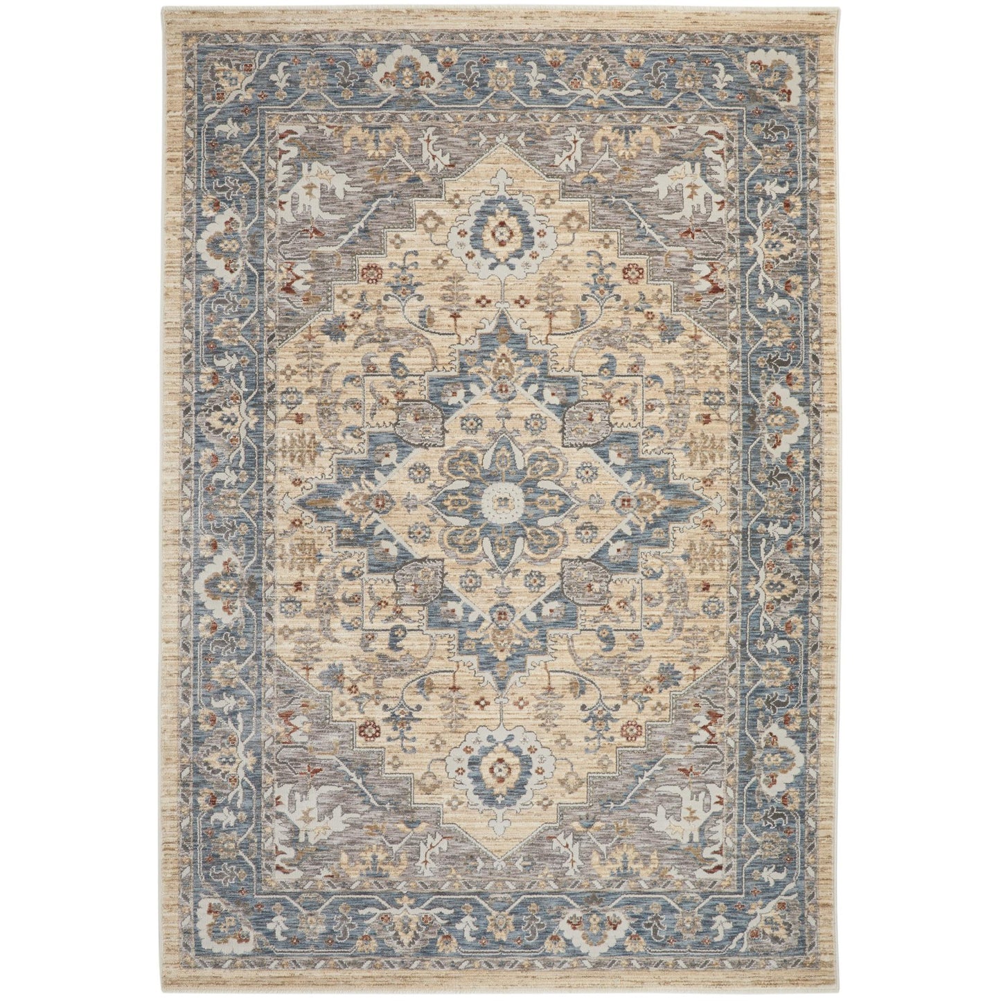 Traditioneller klassischer Teppich von Legacy für Wohnzimmer, Schlafzimmer, Lounge, orientalischer, weicher, samtiger Teppich mit Millionenpunktstruktur und Bordüre