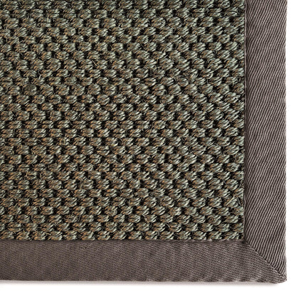 Sisal-Teppich, natürliches Jute-Flachgewebe, Dunkelgrau mit grauem Rand, groß, 160 x 230 cm