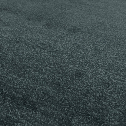 Rise Plain Handgeschnitzter seidig glänzender Woll-Viskose-Teppich in Blaugrün, groß, 160 x 230 cm (5'3" x 7'7")