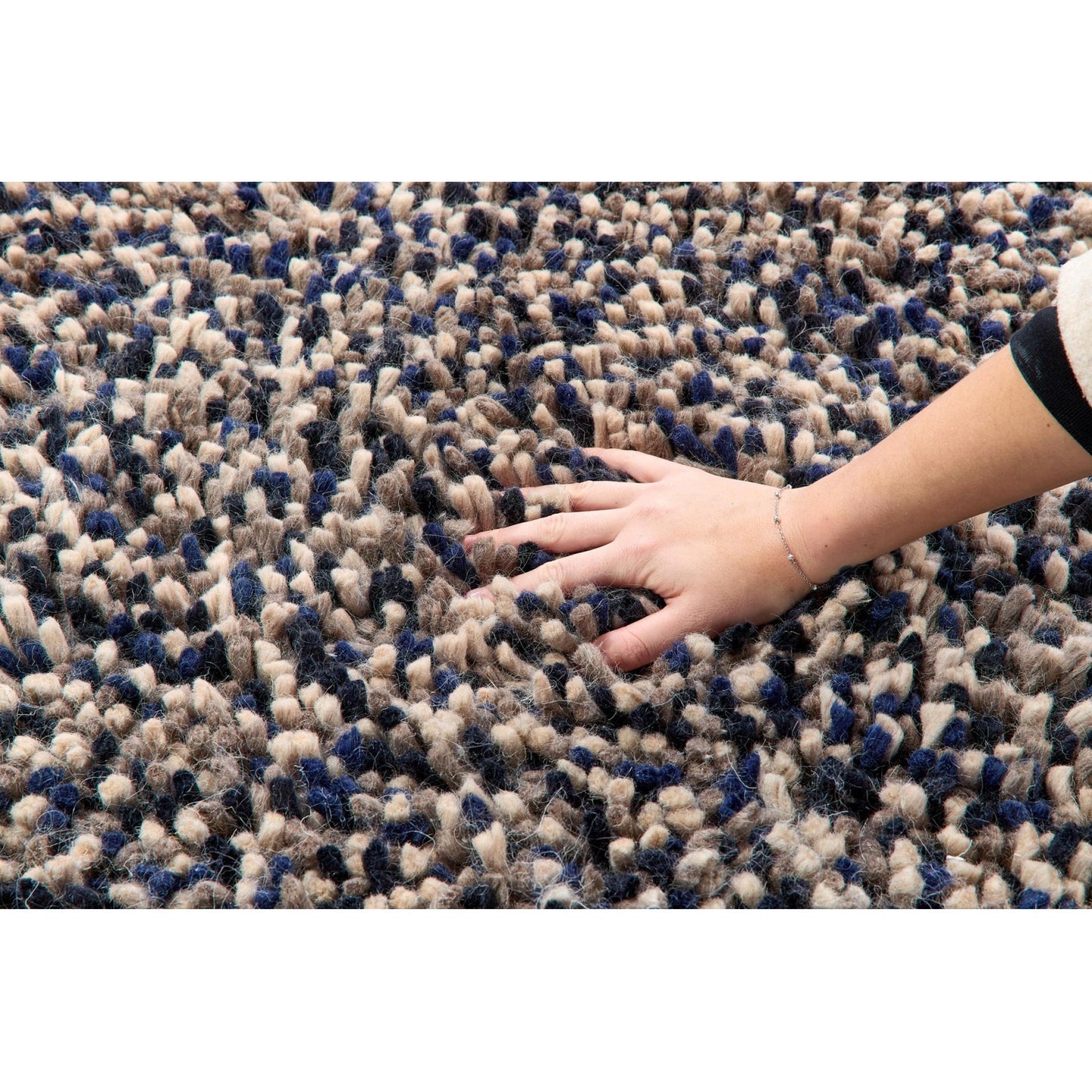 Origins Rocks Thick Tubular Pile Shaggy Rug Living Room Bedroom Hand Woven Soft Fluffy Luxurious Wool Area Rug