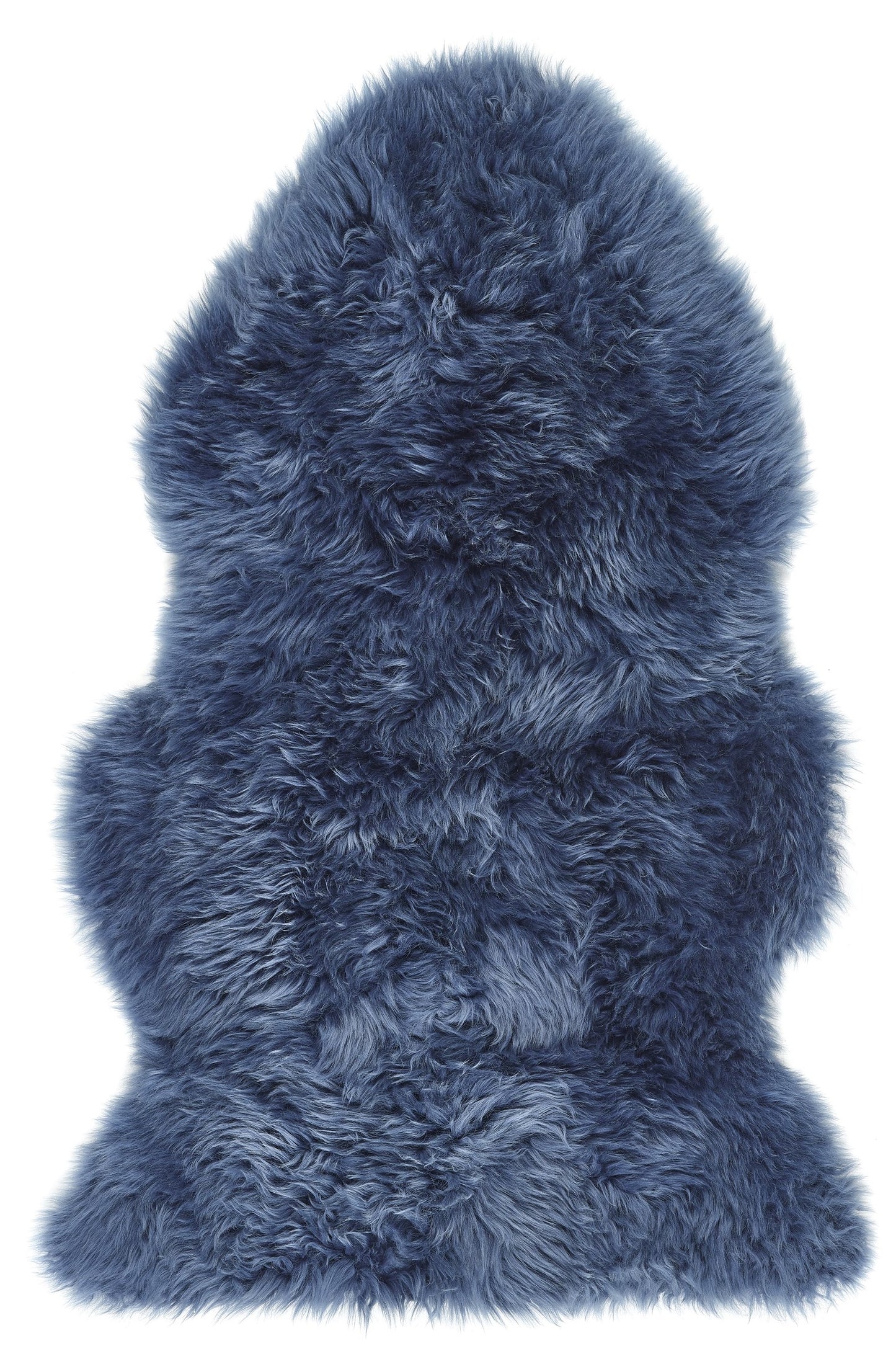 Genuine Sheepskin Animal Fur Soft Wool Shaggy Navy Blue Rug