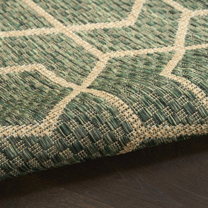 Horizon HOZ01 Modern Geometric Classic Trellis Green Indoor & Outdoor Flatweave Rug