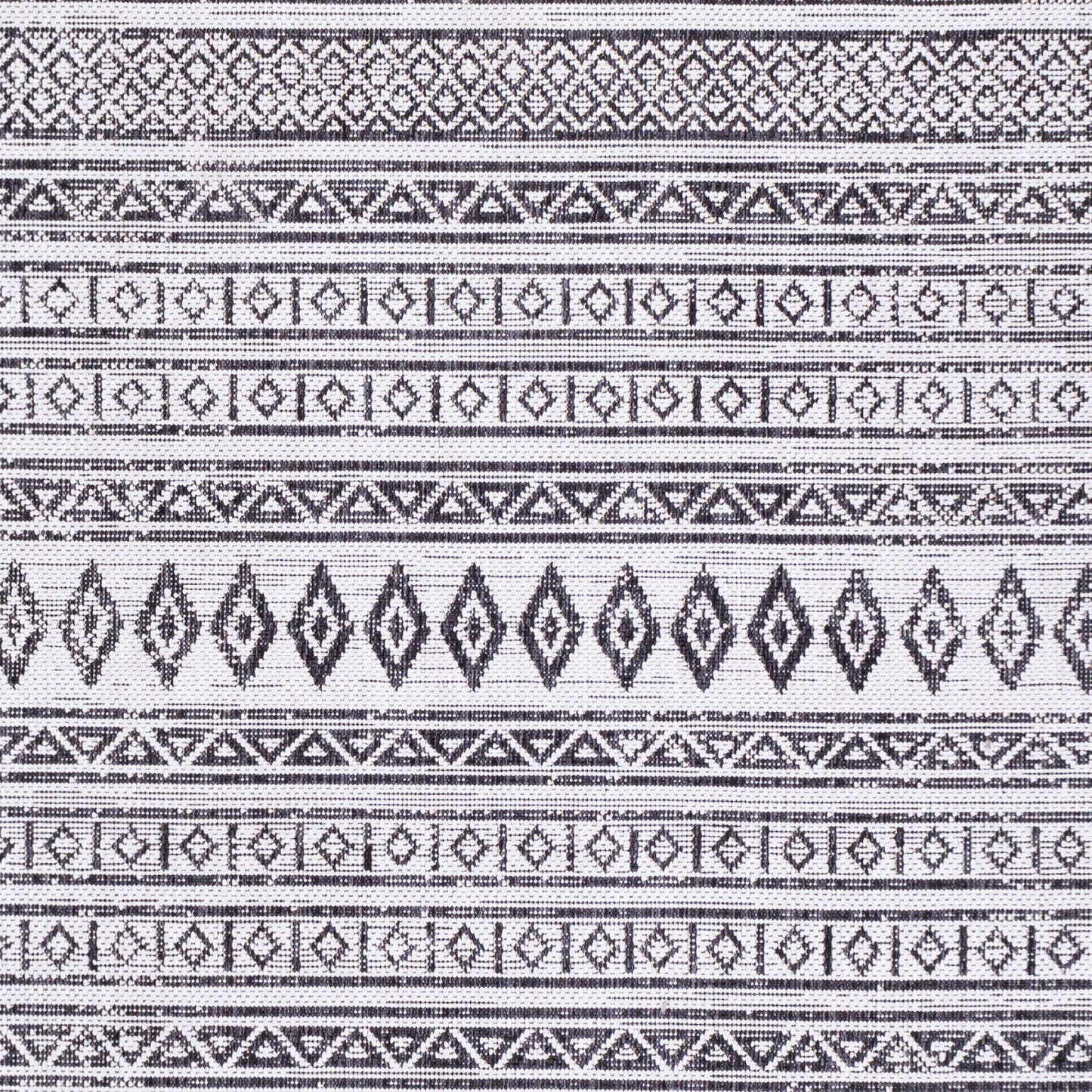 Eagean EAG2345 Tribal Geometric Black & White Indoor & Outdoor Flatweave Rug
