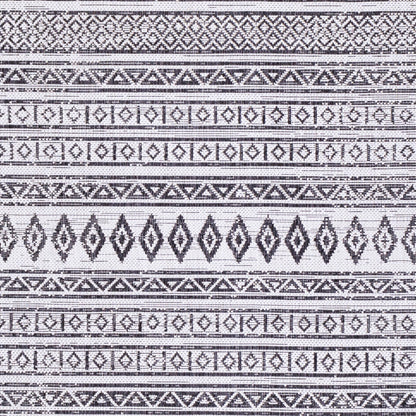 Eagean EAG2345 Tribal Geometric Black & White Indoor & Outdoor Flatweave Rug