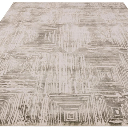 Kuza Portrait Rug – Khaki –  Elegant Textured High-Low Pile Carpet