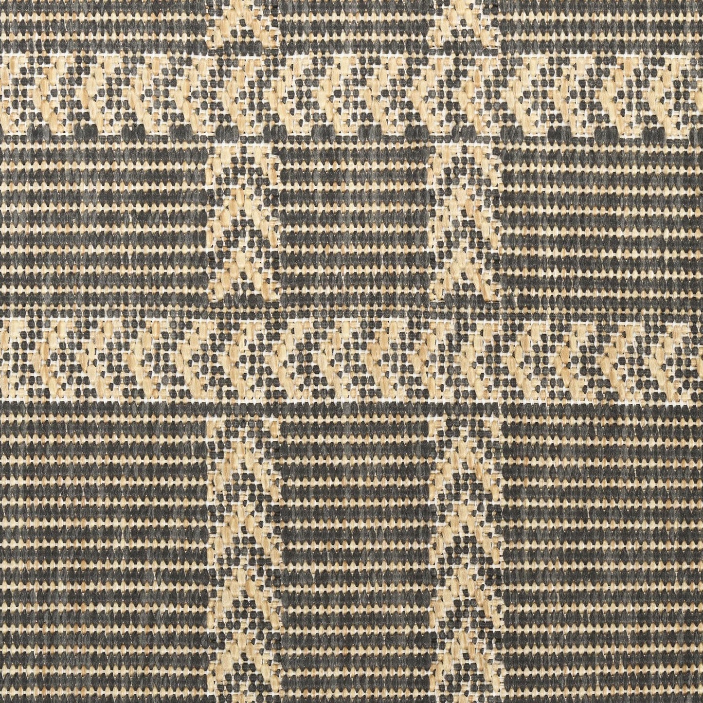 Horizon Grid HOZ04 Modern Geometric Patio Charcoal Grey Indoor & Outdoor Flatweave Rug
