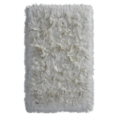 High Pile Shaggy Rug for Living Room Bedroom Modern Glamour Silky Shag Carpet – Ivory