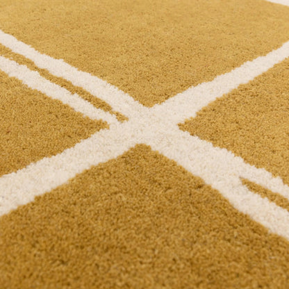 Albany Grid Gold – Bold Geometric Intrigue and Natural Wool Luxury