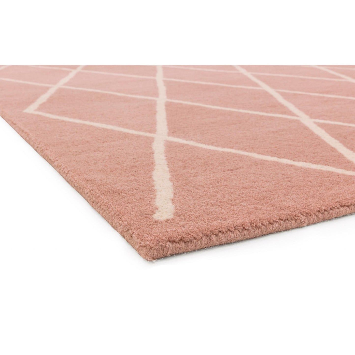 Albany Diamond Berry Pink Geometric Hand Tufted Wool Rug