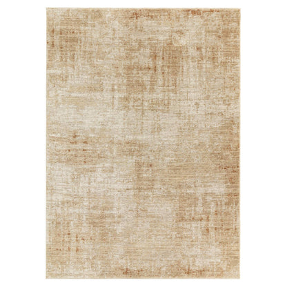 Heriz HE07 Patina Copper Modern Abstract Brown Cream Rug – Soft High-Low Textured Space Dyed Polyester Carpet