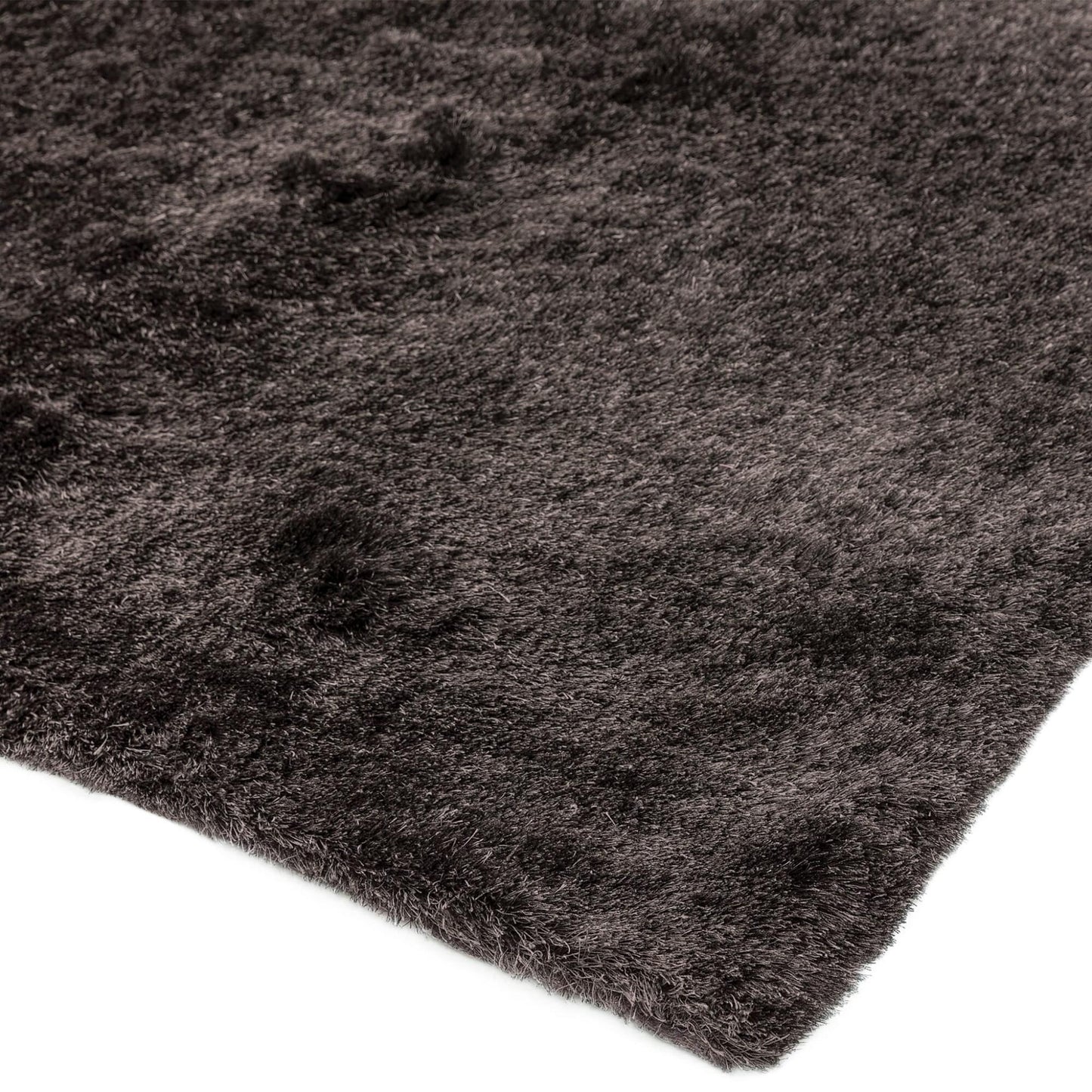 Whisper Shaggy Rug Silky Shiny Soft High Pile Plush Rug in Graphite – Luxurious Softness & Modern Shine