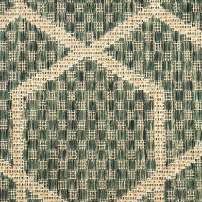 Horizon HOZ01 Modern Geometric Classic Trellis Green Indoor & Outdoor Flatweave Rug
